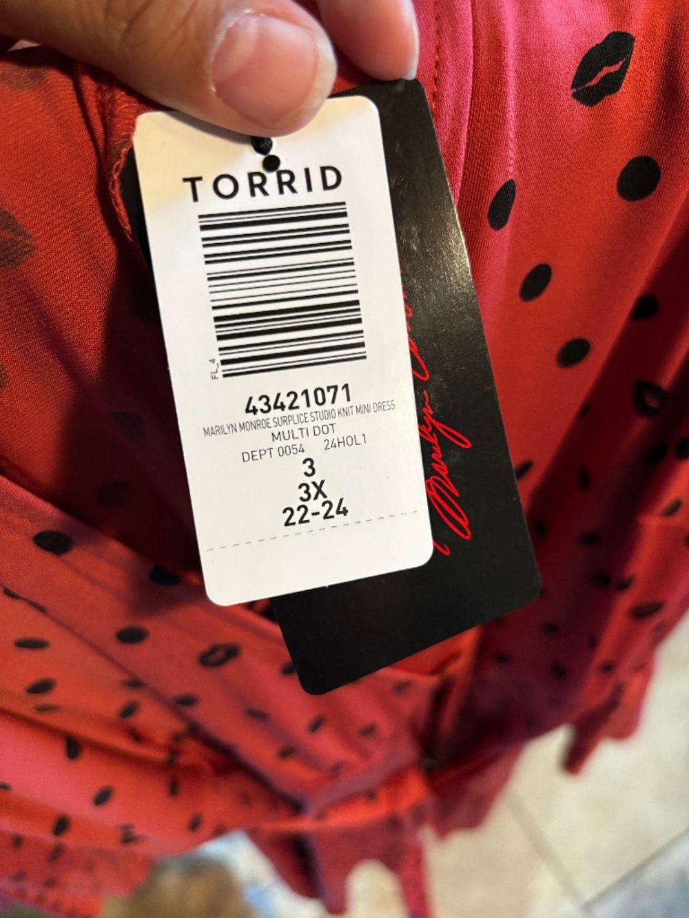NWT TORRID Marilyn Monroe Surplice Studio Knit Mini Dress 3x 22-24